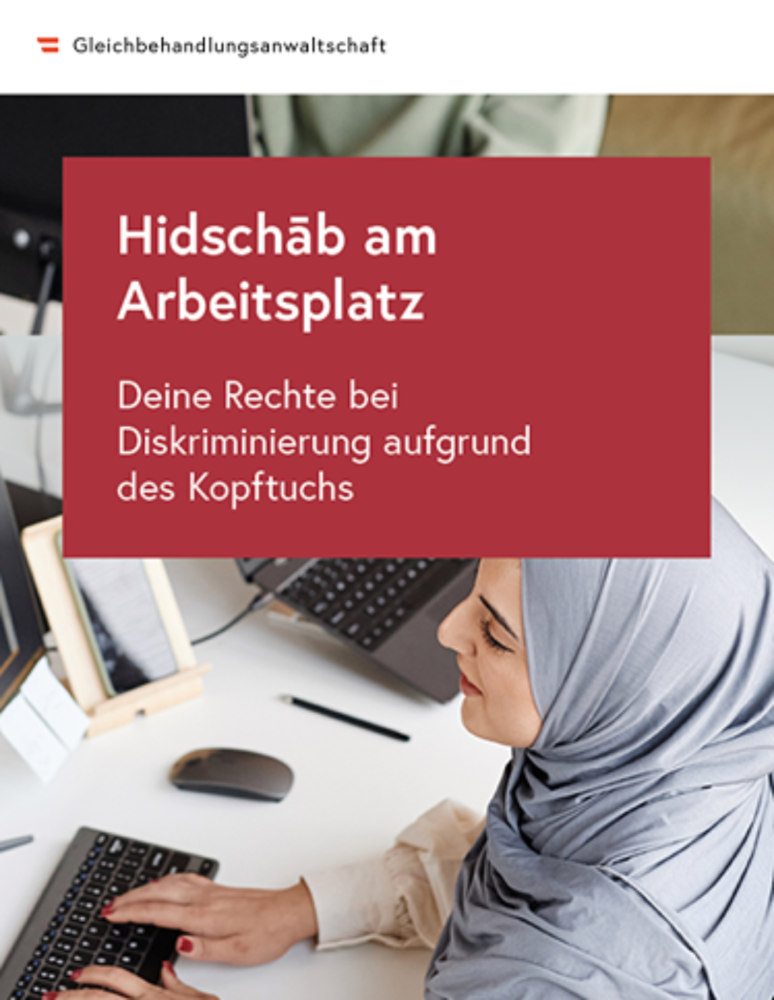 Titelbild des Folders "Hidschab am Arbeitsplatz"